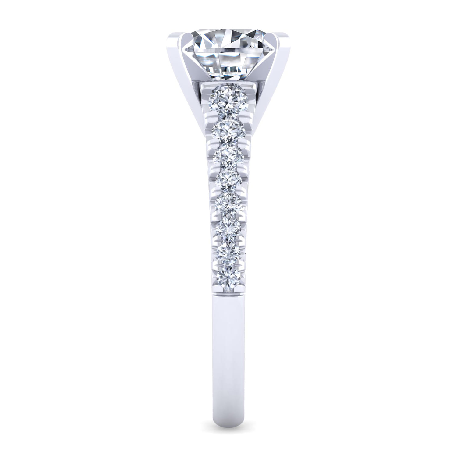 Bridget - 14K White Gold Round Diamond Engagement Ring - 0.5 ct - Shot 5