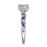 Damiana - 14K White Gold Round Sapphire and Diamond Engagement Ring - 0.3 ct
