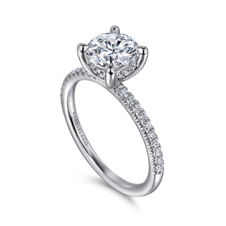 Stasia - 14K White Gold Round Diamond Engagement Ring - 0.21 ct - Shot 3