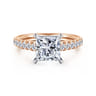 Addilyn - 14K White-Rose Gold Princess Cut Diamond Engagement Ring - 0.5 ct