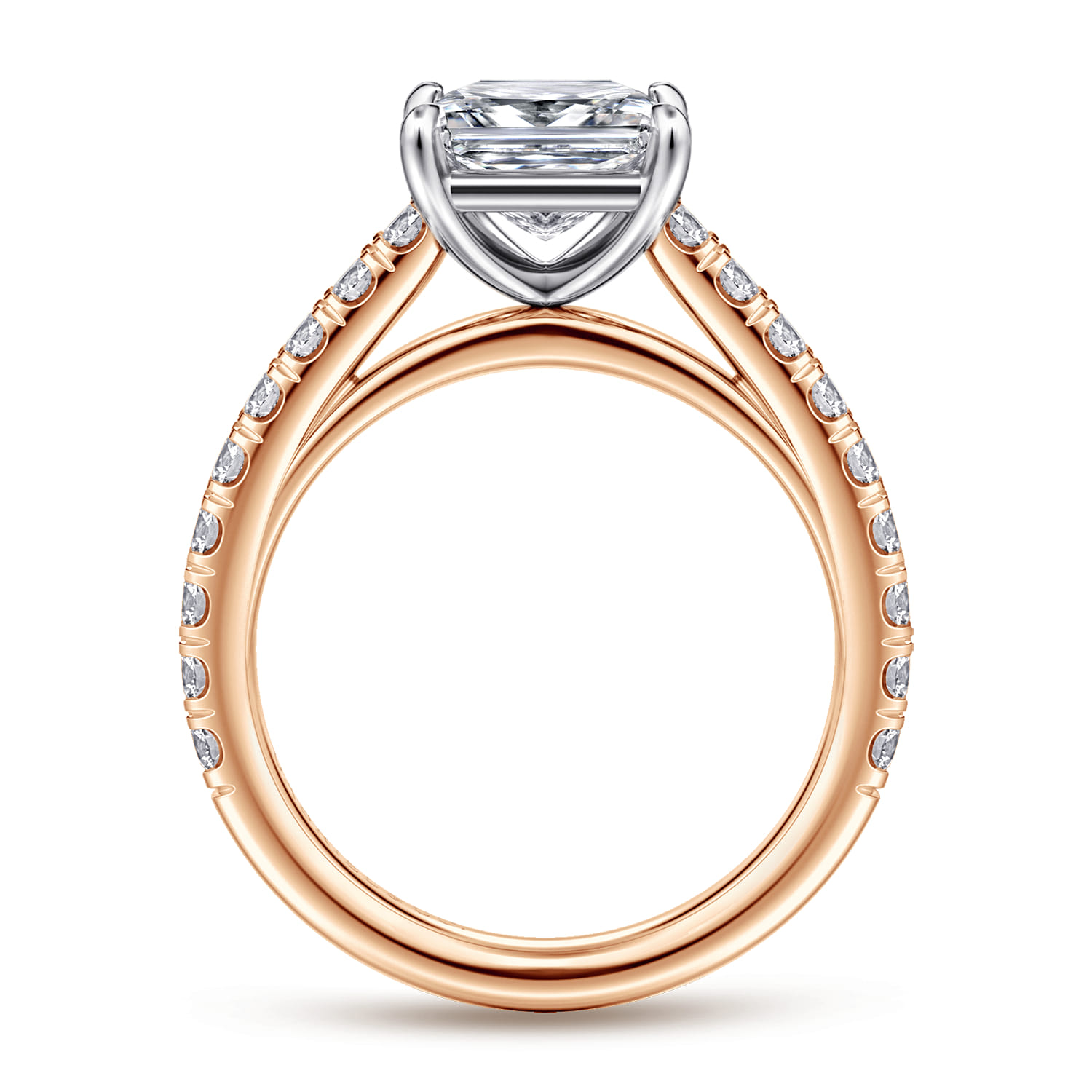 Addilyn - 14K White-Rose Gold Princess Cut Diamond Engagement Ring - 0.5 ct - Shot 2