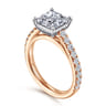Addilyn - 14K White-Rose Gold Princess Cut Diamond Engagement Ring - 0.5 ct