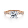 Evelyn - 14K White-Rose Gold Round Diamond Engagement Ring - 0.18 ct