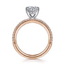 Evelyn - 14K White-Rose Gold Round Diamond Engagement Ring - 0.18 ct