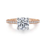 Evelyn - 14K White-Rose Gold Round Diamond Engagement Ring - 0.18 ct