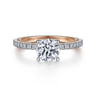 Love - 14K White-Rose Gold Diamond Engagement Ring - 0.43 ct