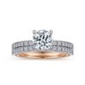 Love - 14K White-Rose Gold Diamond Engagement Ring - 0.43 ct