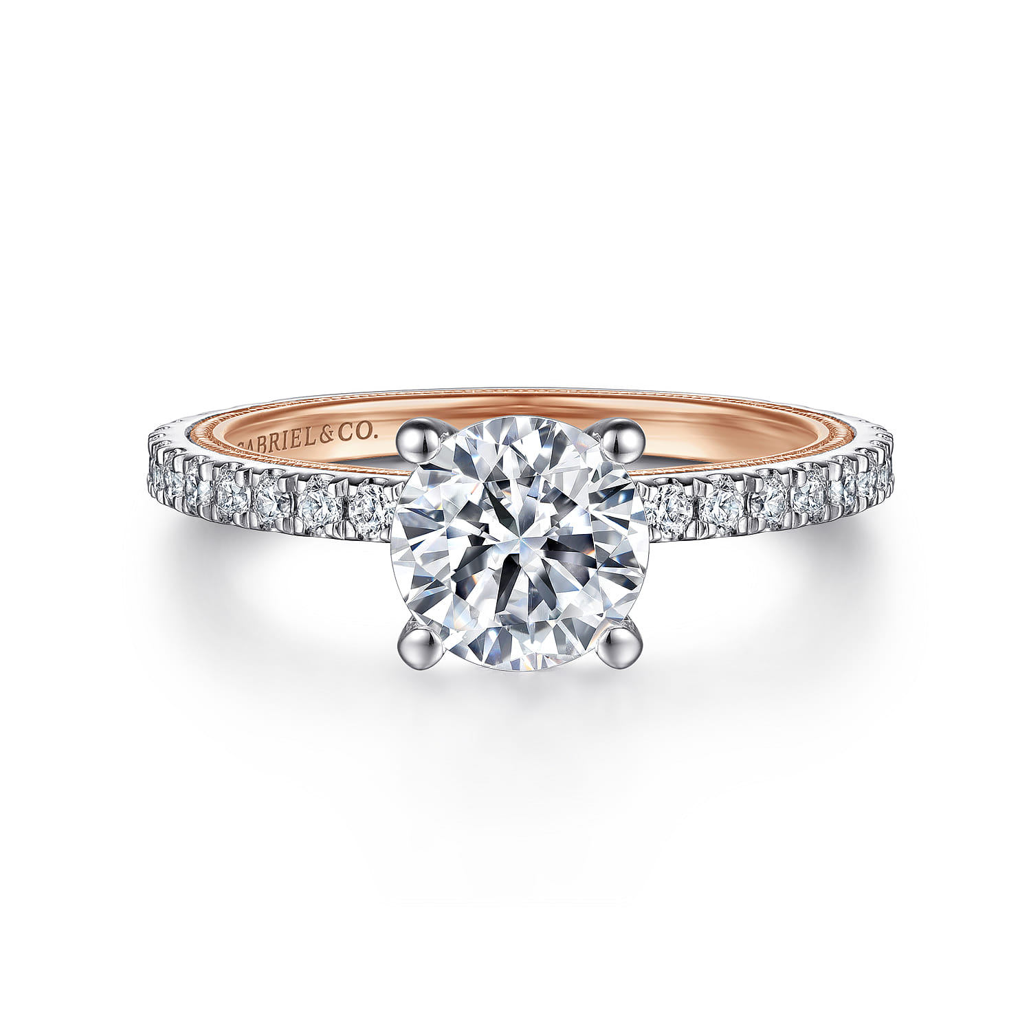 Love - 14K White-Rose Gold Diamond Engagement Ring - 0.43 ct - Shot 1