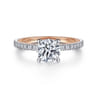 Love - 14K White-Rose Gold Diamond Engagement Ring - 0.43 ct