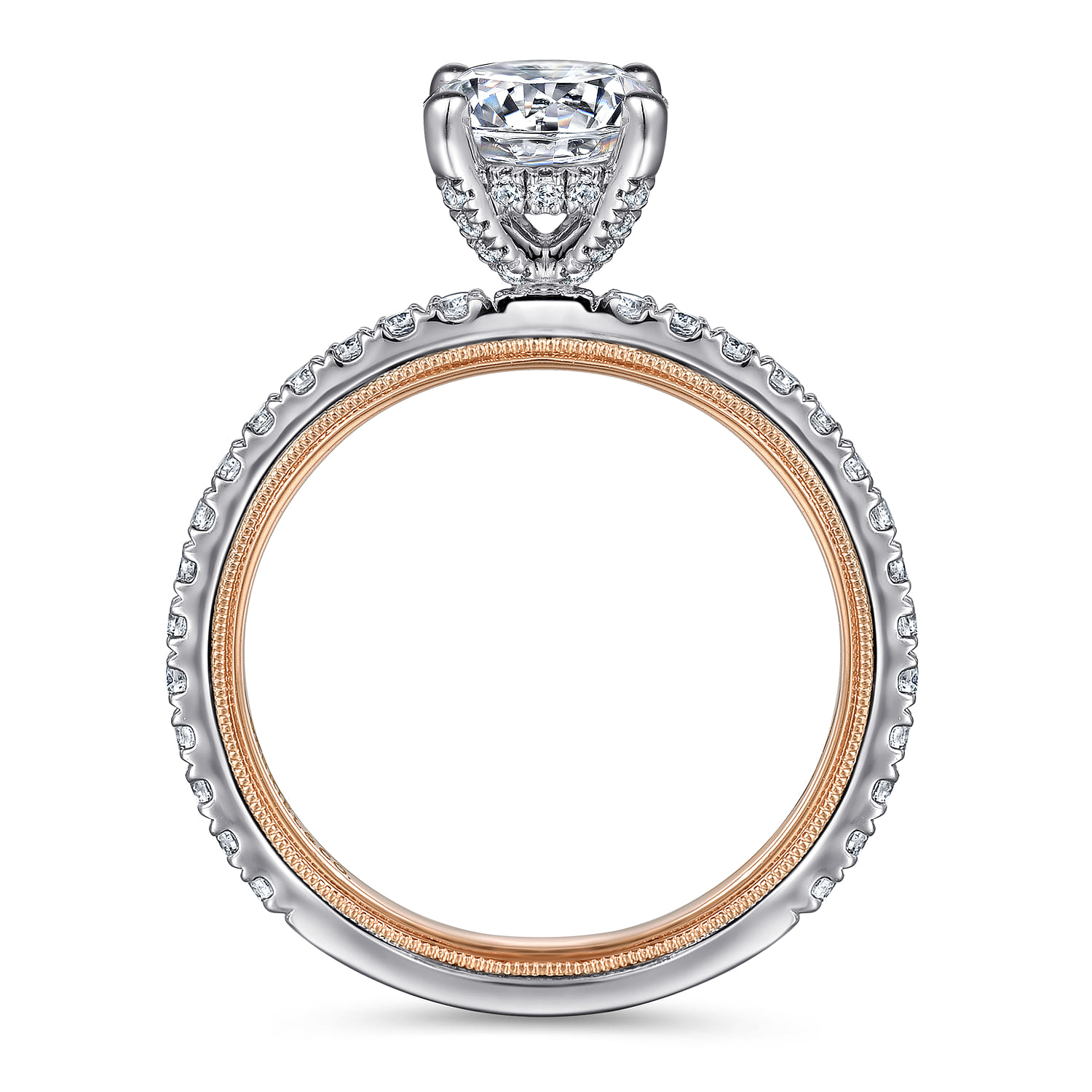 Love - 14K White-Rose Gold Diamond Engagement Ring - 0.43 ct - Shot 2