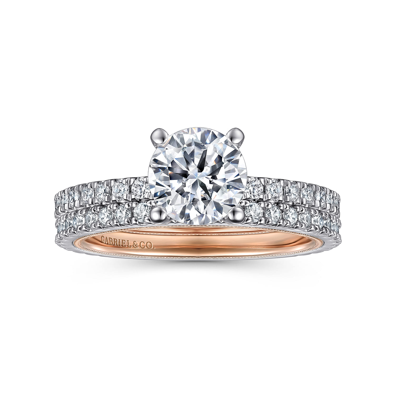 Love - 14K White-Rose Gold Diamond Engagement Ring - 0.43 ct - Shot 4