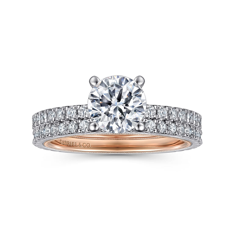 Love - 14K White-Rose Gold Diamond Engagement Ring - 0.43 ct - Shot 4