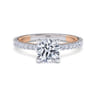 Danita - 14K White-Rose Gold Round Diamond Engagement Ring - 0.45 ct