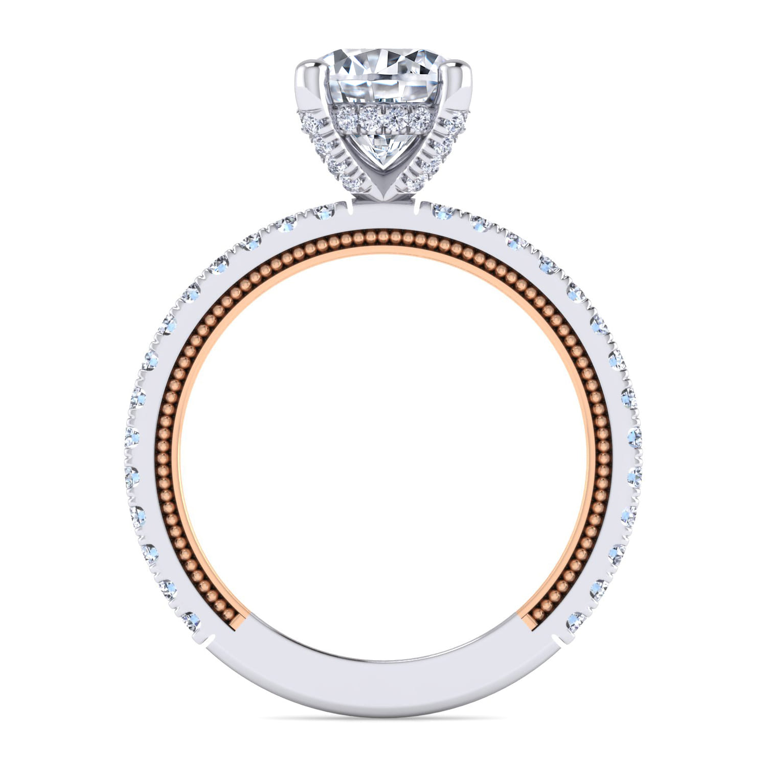 Danita - 14K White-Rose Gold Round Diamond Engagement Ring - 0.45 ct - Shot 2