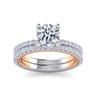 Danita - 14K White-Rose Gold Round Diamond Engagement Ring - 0.45 ct