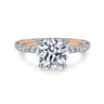 Danita - 14K White-Rose Gold Round Diamond Engagement Ring - 0.45 ct