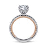 Danita - 14K White-Rose Gold Round Diamond Engagement Ring - 0.45 ct