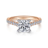 Erica - 14K White-Rose Gold Round Diamond Engagement Ring - 0.51 ct