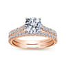 Erica - 14K White-Rose Gold Round Diamond Engagement Ring - 0.51 ct