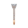 Erica - 14K White-Rose Gold Round Diamond Engagement Ring - 0.51 ct