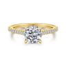 Abbie - 14K Yellow Gold Cushion Cut Diamond Engagement Ring - 0.21 ct