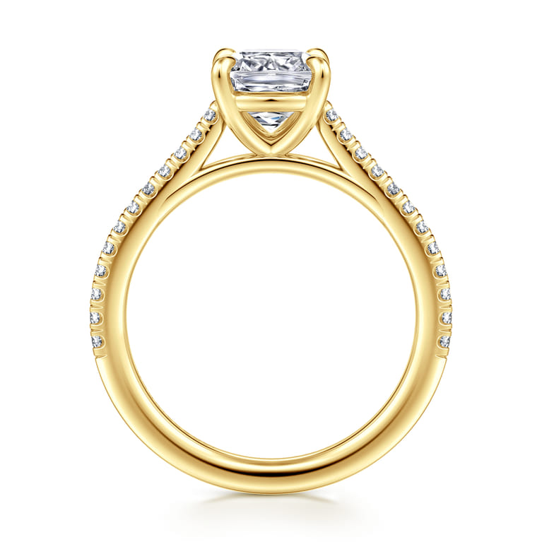 Abbie - 14K Yellow Gold Cushion Cut Diamond Engagement Ring - 0.21 ct - Shot 2