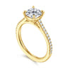 Abbie - 14K Yellow Gold Cushion Cut Diamond Engagement Ring - 0.21 ct