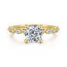 Lanna - 14K Yellow Gold Cushion Cut Diamond Engagement Ring - 0.3 ct