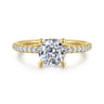 Franka - 14K Yellow Gold Cushion Cut Diamond Engagement Ring - 0.3 ct