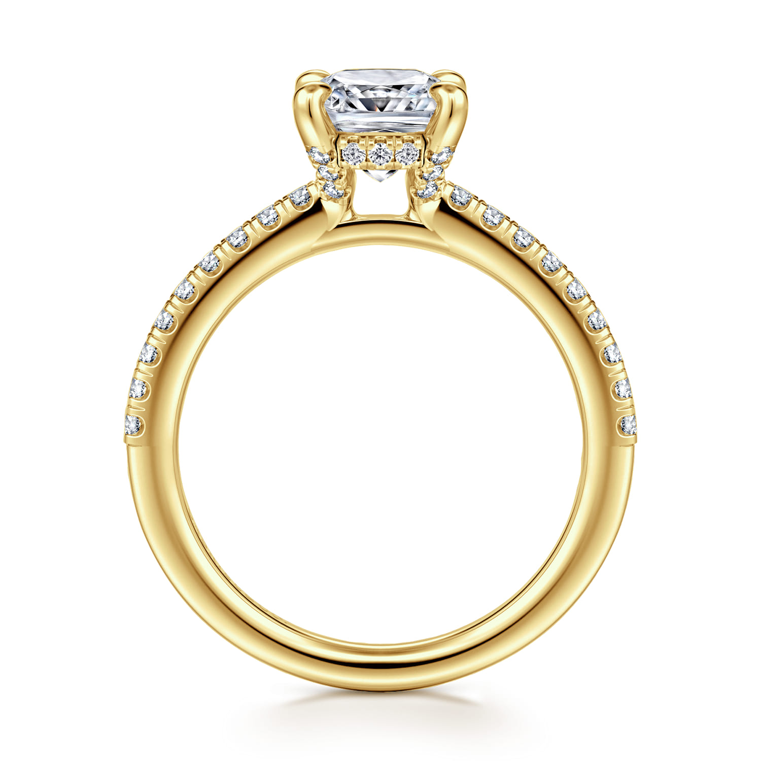Franka - 14K Yellow Gold Cushion Cut Diamond Engagement Ring - 0.3 ct - Shot 2
