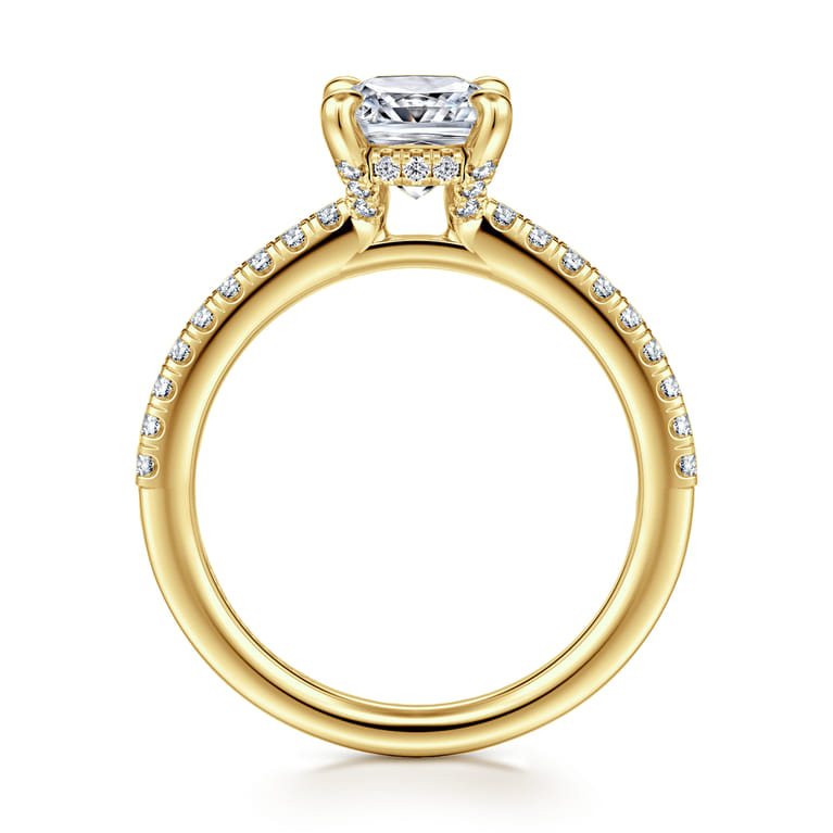 Franka - 14K Yellow Gold Cushion Cut Diamond Engagement Ring - 0.3 ct - Shot 2