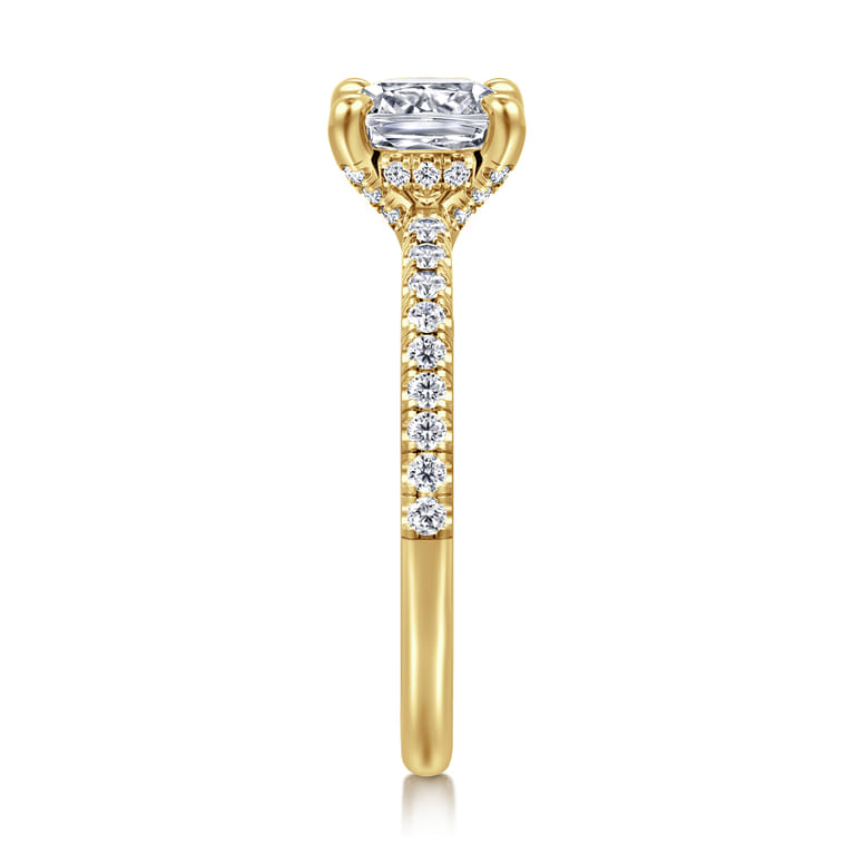 Franka - 14K Yellow Gold Cushion Cut Diamond Engagement Ring - 0.3 ct - Shot 4