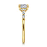 Eva - 14K Yellow Gold Cushion Cut Diamond Engagement Ring - 0.3 ct