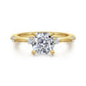 Frances - 14K Yellow Gold Cushion Cut Diamond Engagement Ring - 0.12 ct