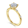 Frances - 14K Yellow Gold Cushion Cut Diamond Engagement Ring - 0.12 ct