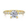 Kim - 14K Yellow Gold Cushion Cut Diamond Engagement Ring - 0.4 ct