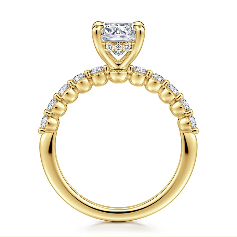 Kim - 14K Yellow Gold Cushion Cut Diamond Engagement Ring - 0.4 ct - Shot 2