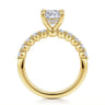 Kim - 14K Yellow Gold Cushion Cut Diamond Engagement Ring - 0.4 ct