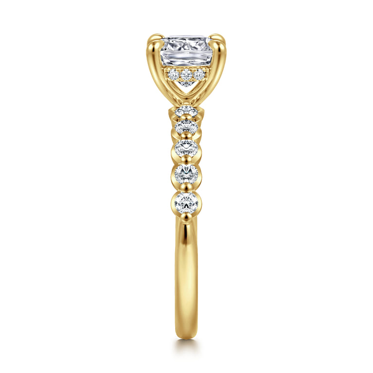 Kim - 14K Yellow Gold Cushion Cut Diamond Engagement Ring - 0.4 ct - Shot 4