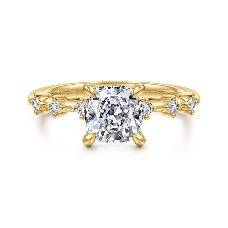 Joplin - 14K Yellow Gold Cushion Cut Diamond Engagement Ring - 0.15 ct - Shot 1