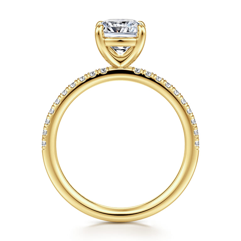 Twain - 14K Yellow Gold Cushion Cut Diamond Engagement Ring - 0.2 ct - Shot 2