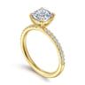 Twain - 14K Yellow Gold Cushion Cut Diamond Engagement Ring - 0.2 ct
