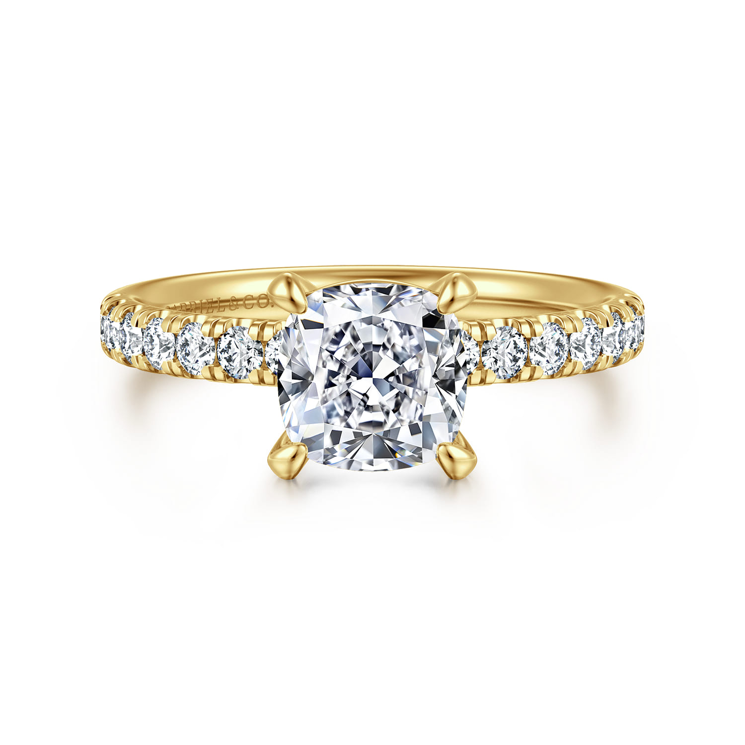 Winslow - 14K Yellow Gold Cushion Cut Diamond Engagement Ring - 0.35 ct - Shot 1