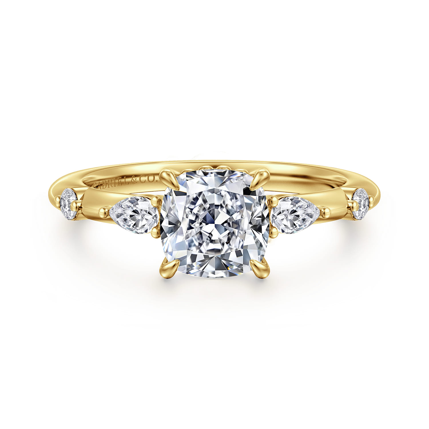 Carinna - 14K Yellow Gold Cushion Cut Diamond Engagement Ring - 0.23 ct - Shot 1