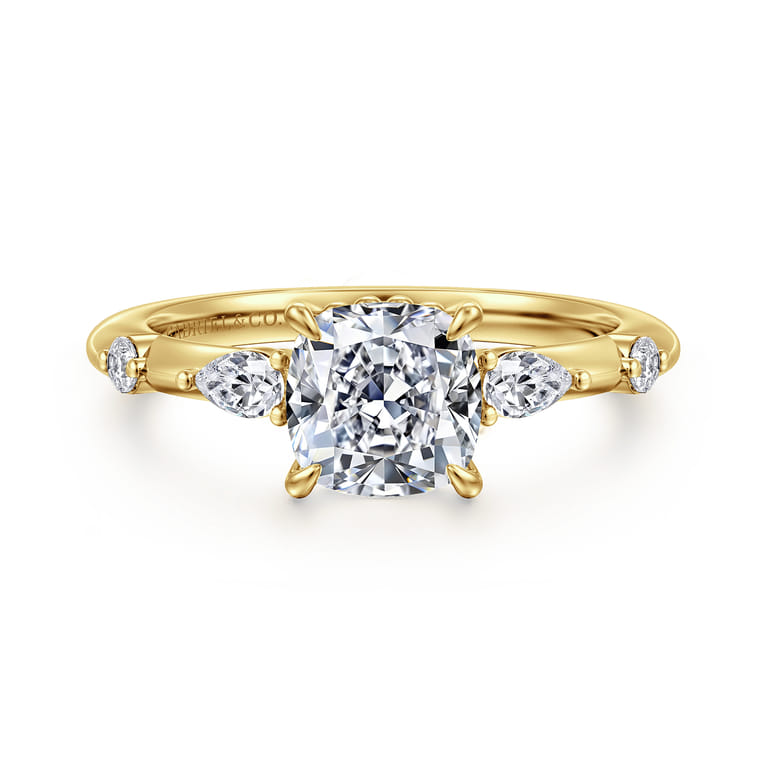 Carinna - 14K Yellow Gold Cushion Cut Diamond Engagement Ring - 0.23 ct - Shot 1