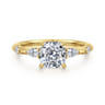 Carinna - 14K Yellow Gold Cushion Cut Diamond Engagement Ring - 0.23 ct