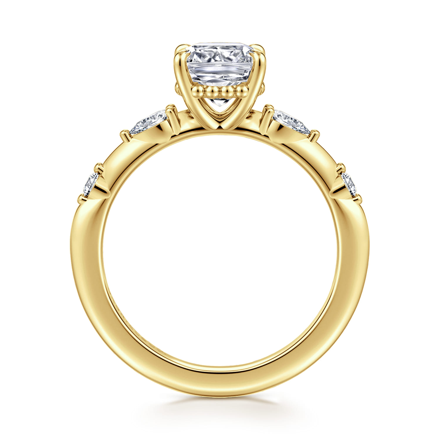 Carinna - 14K Yellow Gold Cushion Cut Diamond Engagement Ring - 0.23 ct - Shot 2