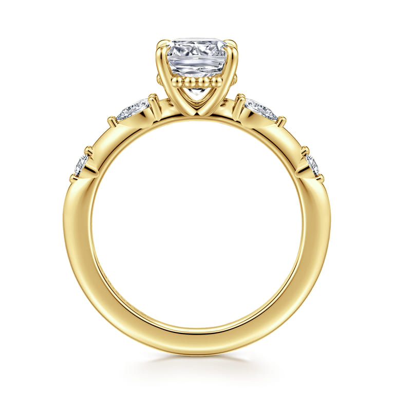 Carinna - 14K Yellow Gold Cushion Cut Diamond Engagement Ring - 0.23 ct - Shot 2