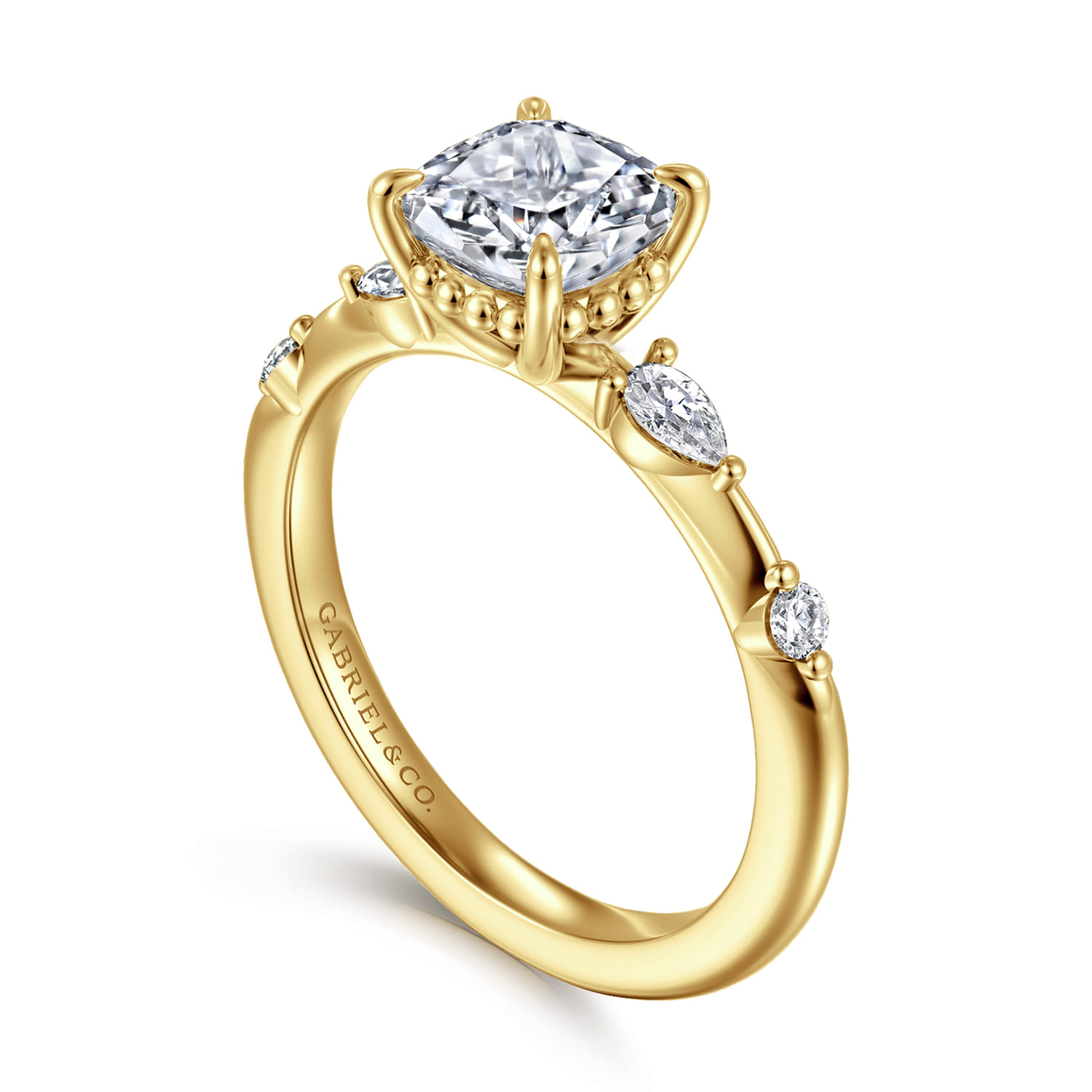 Carinna - 14K Yellow Gold Cushion Cut Diamond Engagement Ring - 0.23 ct - Shot 3