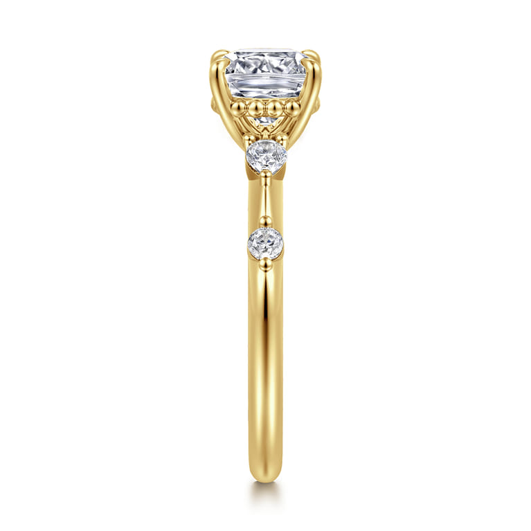 Carinna - 14K Yellow Gold Cushion Cut Diamond Engagement Ring - 0.23 ct - Shot 4